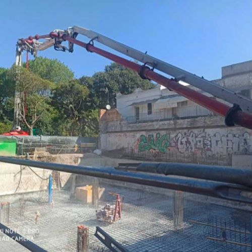 Pértiga de bombeo sobre forjado